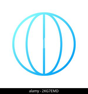 Longitude pixel perfect gradient linear vector icon Stock Vector