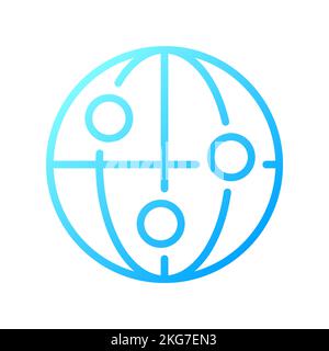 Global connection pixel perfect gradient linear vector icon Stock Vector