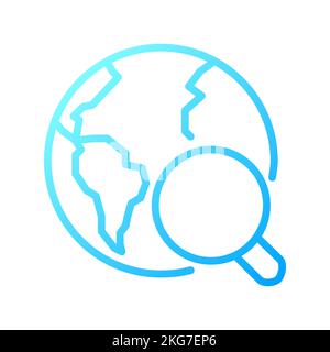 Global search pixel perfect gradient linear vector icon Stock Vector