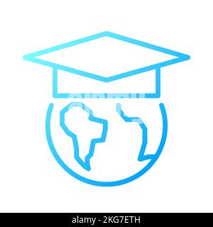 International education pixel perfect gradient linear vector icon Stock Vector