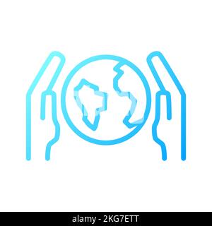 Save Earth pixel perfect gradient linear vector icon Stock Vector