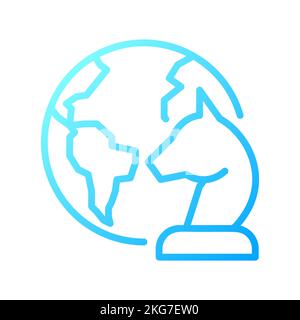 Geopolitics pixel perfect gradient linear vector icon Stock Vector