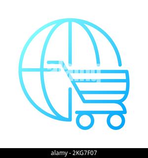 Online shopping pixel perfect gradient linear vector icon Stock Vector