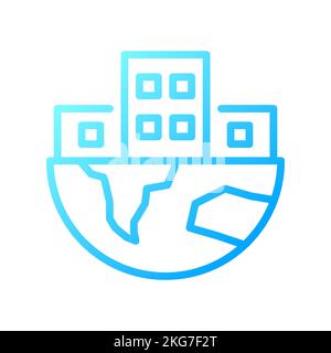 Global infrastructure pixel perfect gradient linear vector icon Stock Vector