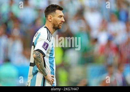 Lusail Iconic Stadium, Lusail, Qatar. 22nd Nov, 2022. FIFA World Cup Football, Argentina versus Saudi Arabia; Lionel Messi of Argentina Credit: Action Plus Sports/Alamy Live News Stock Photo