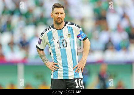 Lusail Iconic Stadium, Lusail, Qatar. 22nd Nov, 2022. FIFA World Cup Football, Argentina versus Saudi Arabia; Lionel Messi of Argentina Credit: Action Plus Sports/Alamy Live News Stock Photo