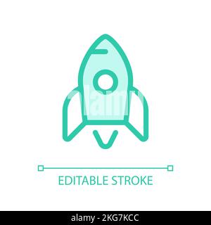 Rocket pixel perfect glassmorphism ui icon Stock Vector