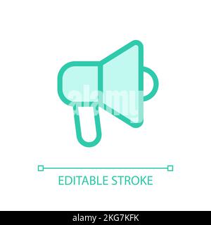 Handheld megaphone pixel perfect glassmorphism ui icon Stock Vector