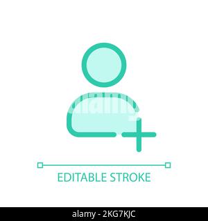 Add new contact pixel perfect glassmorphism ui icon Stock Vector