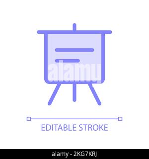 Portable presentation board pixel perfect glassmorphism ui icon Stock Vector