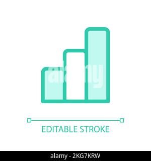 Bar chart pixel perfect glassmorphism ui icon Stock Vector