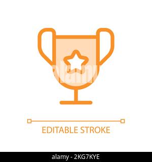 Trophy cup pixel perfect glassmorphism ui icon Stock Vector