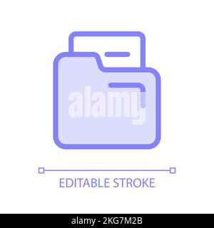 Document in folder pixel perfect glassmorphism ui icon Stock Vector