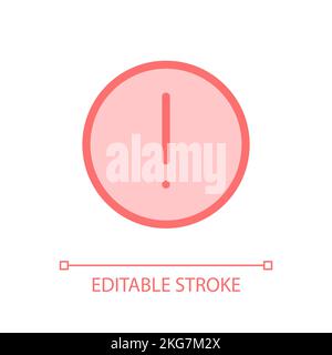 Circular shaped exclamation mark pixel perfect glassmorphism ui icon Stock Vector