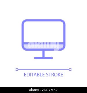 TV display pixel perfect glassmorphism ui icon Stock Vector