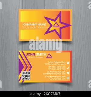 Professional business card design template Stock Vector