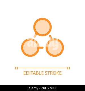 Teamwork improvement pixel perfect glassmorphism ui icon Stock Vector