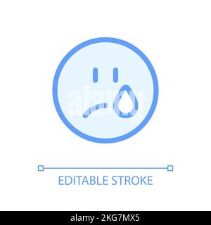 Crying emoji pixel perfect glassmorphism ui icon Stock Vector