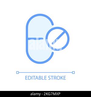 Stop taking medication pixel perfect glassmorphism ui icon Stock Vector
