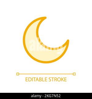Night mode pixel perfect glassmorphism ui icon Stock Vector
