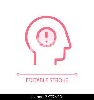 Mental health issues pixel perfect glassmorphism ui icon Stock Vector