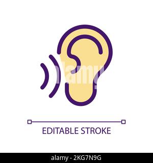 Listen pixel perfect RGB color ui icon Stock Vector