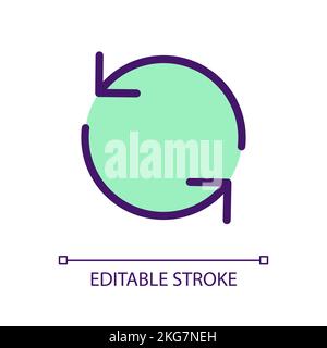 Reload pixel perfect RGB color ui icon Stock Vector