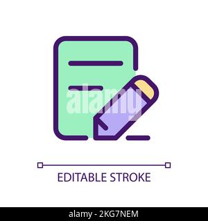 Edit text pixel perfect RGB color ui icon Stock Vector
