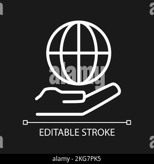Global infrastructure pixel perfect white linear icon for dark theme ...