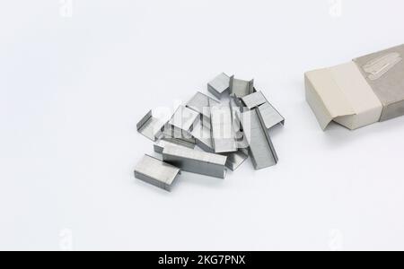staples on a white background Stock Photo