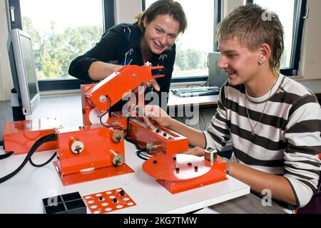 Student working in the technasium of a secondary school. Holland. vvbvanbree fotografie. Stock Photo