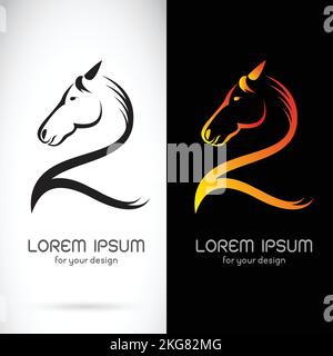 Vector image of an horse design on white background and black background, Logo, Symbol. Easy editable layered vector illustration. Stock Vector