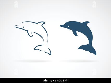 Vector image of dolphin on white background. Easy editable layered vector illustration. Stock Vector