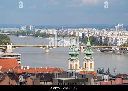 City views from the Fisherman's Bastion in Buda, Budapest Hungary Europe EU Stock Photo