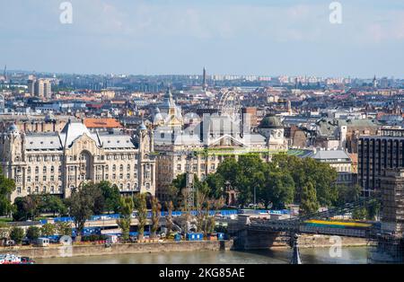 City views from the Fisherman's Bastion in Buda, Budapest Hungary Europe EU Stock Photo