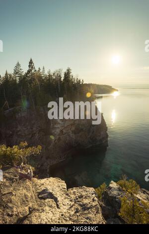 Late Day Sun, Bruce Peninsula National Park, Ontario Stock Photo