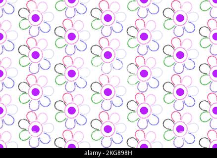 Font design, seamless vector ornament of flowers contours made with inscriptions Stock Vector