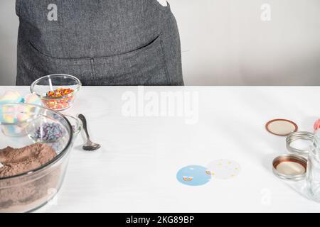 Unicorn hot chocolate mix Stock Photo