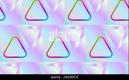 Seamless abstract geometry, iridescent pearlescent holographic style, vector quality Stock Vector