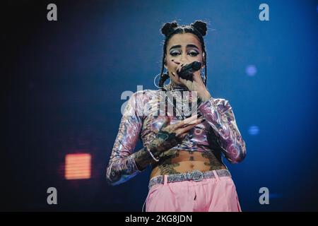 Zurich, Switzerland. 18th, November 2022. The Swiss singer Naomi Lareine performs live during the Energy Star Night 2022 at the Hallenstadion in Zürich. (Photo credit: Gonzales Photo - Tilman Jentzsch). Stock Photo