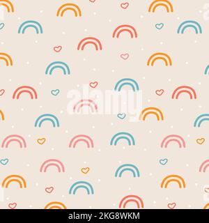 Light stylish pattern of colorful rainbows - Vector illustration Stock Vector