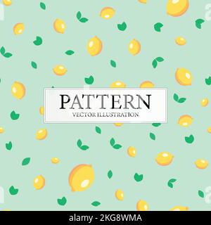 Stylish modern pattern set of yellow lemons - Vector illustration Stock Vector