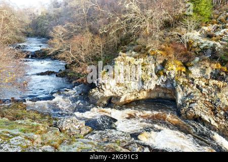 The Falls of Shin is a waterfall on the River Shin in Northern Scotland