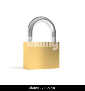 Padlock isolated on white background. 3d illustration. Stock Photo