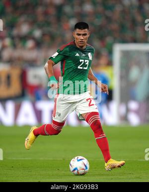 Mexico's Jesus Gallardo during the FIFA World Cup Group C match at Stadium 974, Rass Abou Aboud. Picture date: Tuesday November 22, 2022. Stock Photo