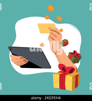 Winter End of Season Sale Background Design. Landing page template of Social media marketing. Modern flat design concept of web page design for website and mobile website. Easy to edit and customize Stock Vector