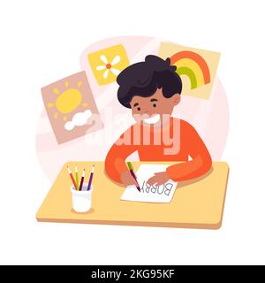 Writing personal name isolated cartoon vector illustration. Stock Vector