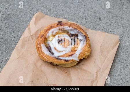 Kanelsnegle (Danish Cinnamon Buns). Danish Cinnamon Snails. Stock Photo