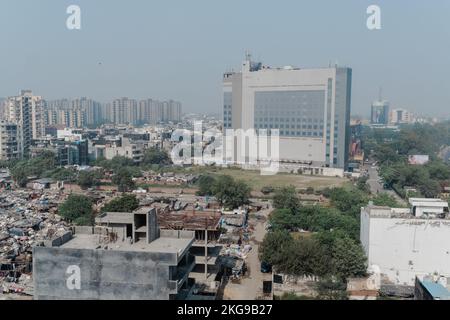 home Aerial Cityscape with buildings, Pune, Maharashtra Stock Photo