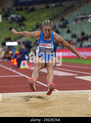 Ottavia Cestonaro participating in the long jump of the European